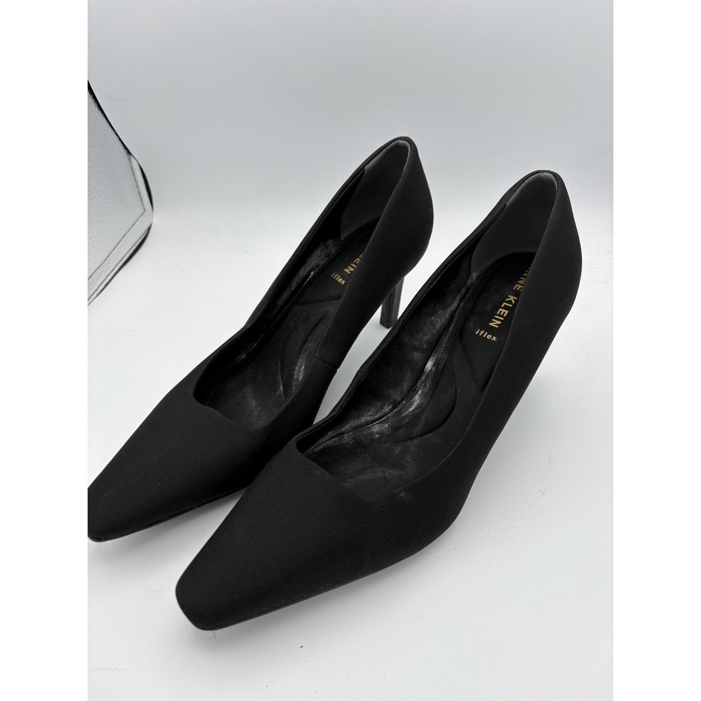 Anne Klein Iflex Shoes Womens Size 10 Black Pointed Toe Mid Heel Pumps Comfort